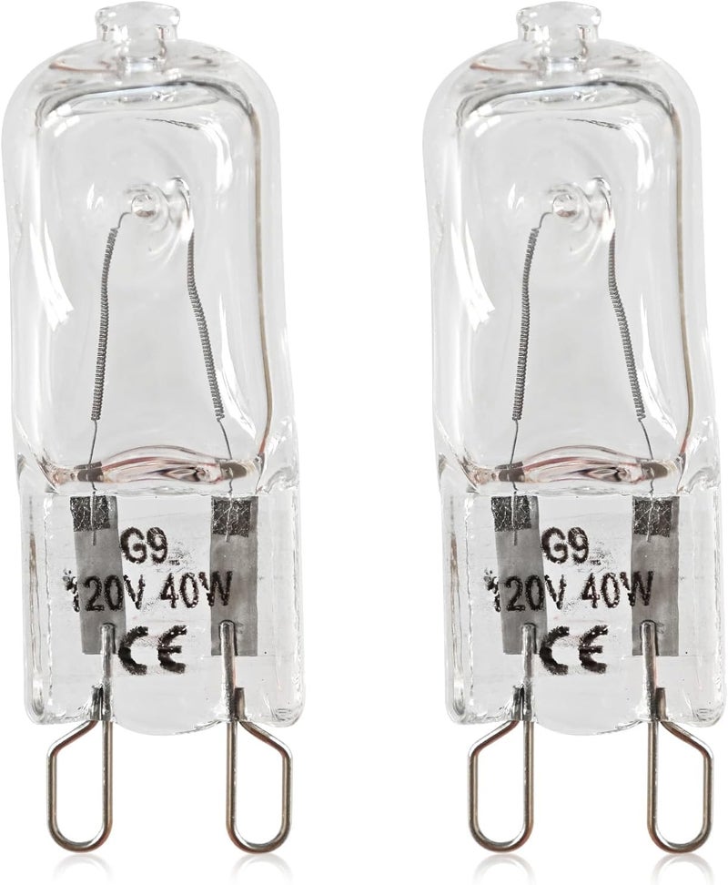 DZQPPC WPW10571723 Range Hood Bulb for Whirlpool Range Oven & Hood - G9 Halogen Bulb 120V 40W for AP6023129 PS8260198 W10571723 3022627 MER6600FB2 ACR4303MFB3 WFE320M0EB2 JXL6536CSS09 (2 pcs) - Image 1